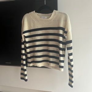 La Ligne Cream and Navy blue striped sweater size XS